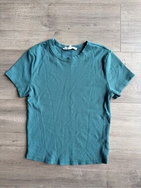 Olive & Oak dark teal ribbed tee - size XS